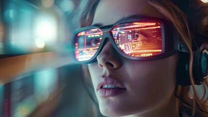 An immersive experience awaits as users navigate the futuristic finance dashboard through virtual reality. Datasets are transformed into captivating visuals offering a unique