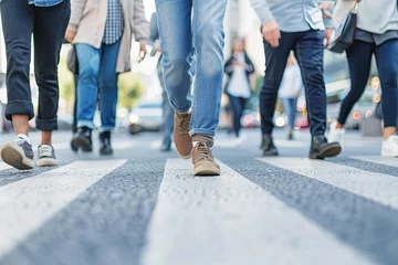 Foto op Canvas Blurred image of pedestrians walking on the street © Emanuel