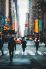Fototapeta premium Blurred image of pedestrians walking on the street