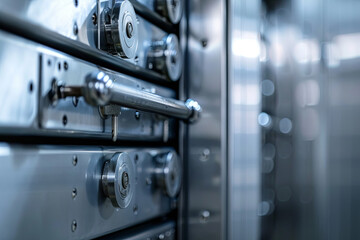 Fototapeta na wymiar Bank vault locker for storing cash and documents
