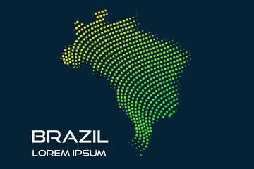 Creative style map of Brazil abstract vector illustration isolated on dark background - EPS 10