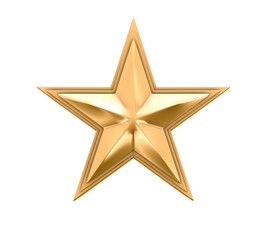 golden star isolated on white background