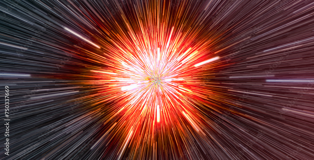 Poster abstract flight in space hyper jump illustration