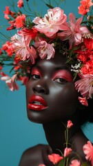 Aromatic beauty shoot skyhigh flowers blending with lipstick shades11