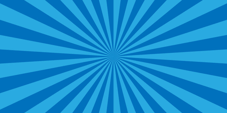 Background blue sunburst ray bright light vector stripes geometric wallpaper design.