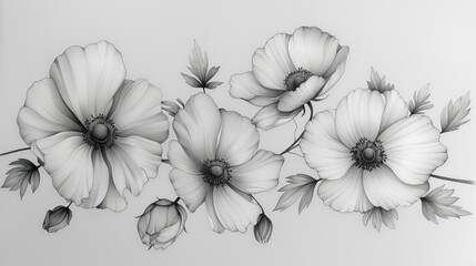  a black and white photo of flowers on a white background with a black and white photo of flowers on a white background with a black and white photo of flowers.
