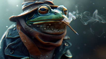 Foto auf Acrylglas frogs wear clothes and hats © Dicky