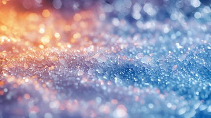 Background with sea salt. White crystals with reflections of light. Abstract background with bokeh effect. AI generative