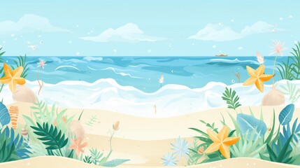 Fototapeta na wymiar highy qaulity Summer Colorful Beach Wallpaper hd Background
