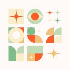 Flat geometric shapes collection, flat geometric bauhaus shapes collection