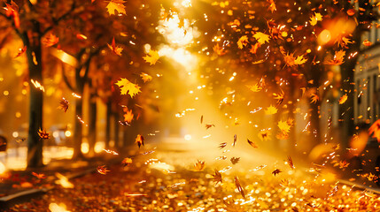 Autumnal Richness, A Canvas of Seasonal Colors, The Warmth of Sun Through Fall Foliage