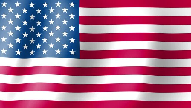 Animation of United States flag waving in the wind. Background with flag of U.S for united states independence day. Video for graphic editing, 4k animation