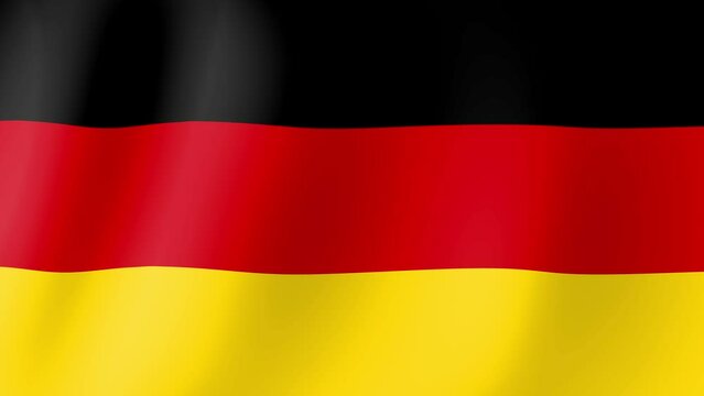Animation of Germany flag waving in the wind. Background with flag of Germany for germany independence day. Video for graphic editing, 4k animation