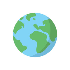 Vector planet Earth icon. Flat planet Earth icon on white