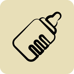 Icon Baby Bottle. suitable for Kids symbol. hand drawn style. simple design editable. design template