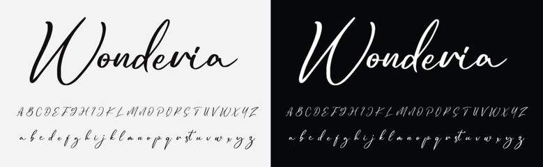 Fototapeta na wymiar signature Font Calligraphy Logotype Script Brush Font Type Font lettering handwritten