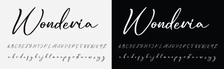 Fotobehang signature Font Calligraphy Logotype Script Brush Font Type Font lettering handwritten © sufan