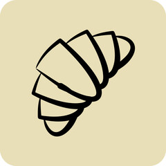 Icon Croissant. suitable for Bakery symbol. hand drawn style. simple design editable. design template