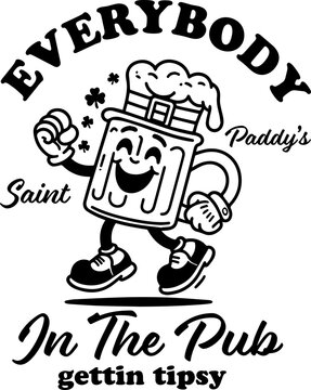 Everybody in the pub getting tipsy ,Retro beer,St Patty's day ,Shirt Women.