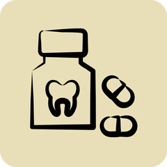 Icon Pills. suitable for medicine symbol. hand drawn style. simple design editable. design template