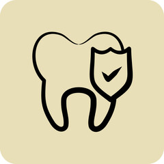 Icon Protection. suitable for medicine symbol. hand drawn style. simple design editable. design template