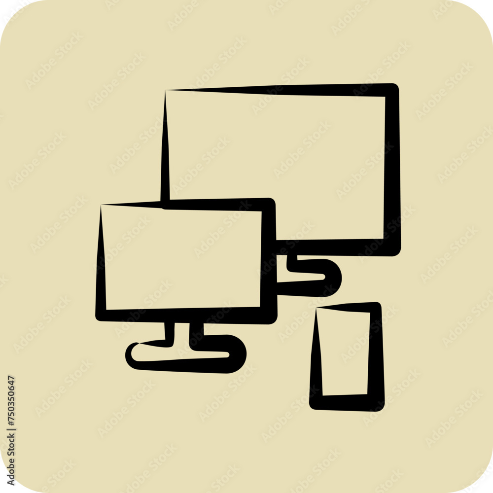 Poster icon responsive. suitable for startup symbol. hand drawn style. simple design editable. design templ