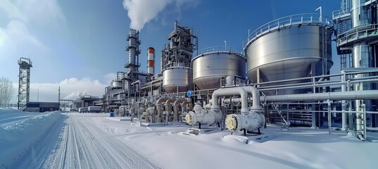 Refinery energy power plant industry at arctic. Generative AI technology.
