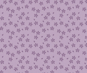 桜の花の和風な小紋柄　紫