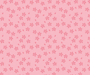桜の花の和風な小紋柄　ピンク