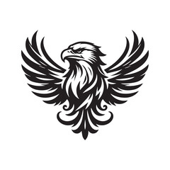 eagle design black and white illustration