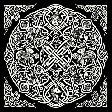 Intricate Celtic Knotwork Pattern Vector Illustration for Backgrounds and Designs