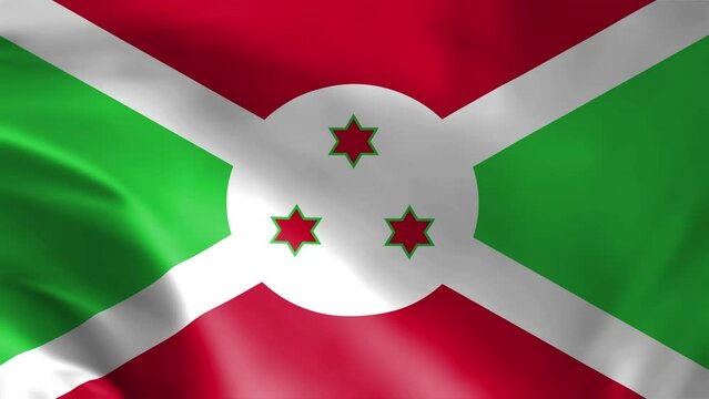 Burundi Flag Waving Seamless Loop slow motion. 4K loop animation