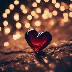 Fototapeta premium Vibrant Red Heart Symbol on Dark Background. Passionate, Love, and Emotions Concept.