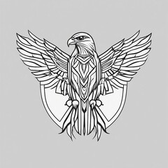 Obraz premium [Majestic Bird: Abstract Line Art Logo Design]