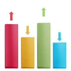 3d Growth chart icon With Transparent Background