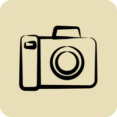 Icon Photography. suitable for education symbol. hand drawn style. simple design editable. design template
