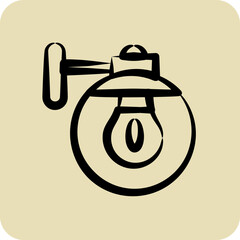Icon Wall Sconce. suitable for House symbol. hand drawn style. simple design editable. design template
