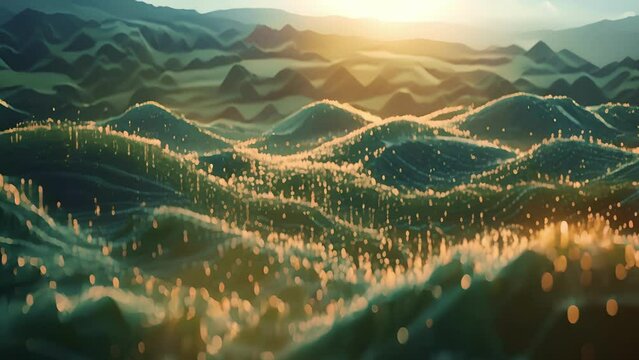 A virtual landscape is shown with intricate data maps and models layered on top. Through gestures and voice commands professionals are able to manipulate and analyze the information