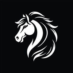 Fototapeta na wymiar horse head silhouette vector logo illustration