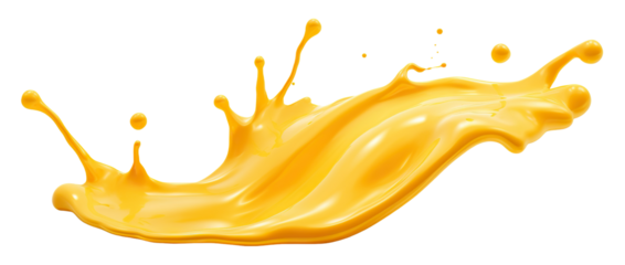 Delicious melted cheese splash cut out