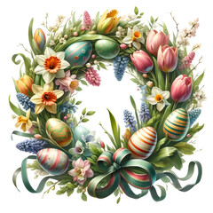Watercolor Easter Wreath