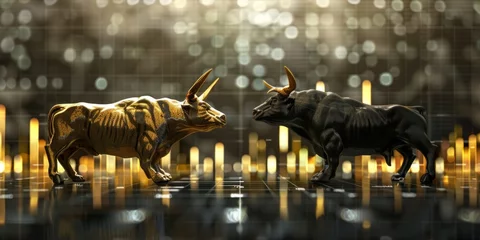 Foto op Aluminium black and gold bull © Ariestia