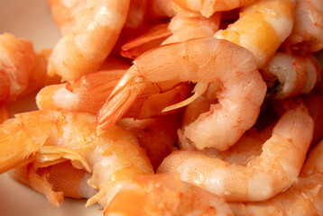 Close-up of fried shrimp. Macro