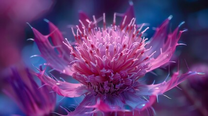 Fluid Motion: Extreme macro reveals the milk thistle's petals in fluid motion, creating a mesmerizing dance of light and shadow.