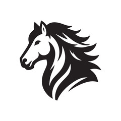 Fototapeta na wymiar horse head silhouette vector logo illustration