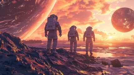 A team of astronauts prepare to land on a new, unknown planet. Discover new planets and go on space exploration missions.
