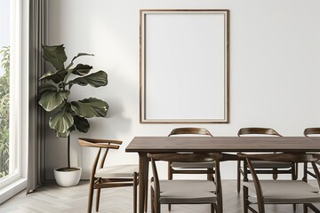 mock-up photo frame in dining room