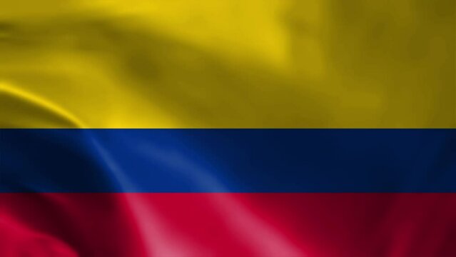 Colombia national flag, Waving flag of Colombia, 4k render animation.