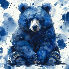 Fototapeten Watercolor sketch drawing of the bear. © hugo
