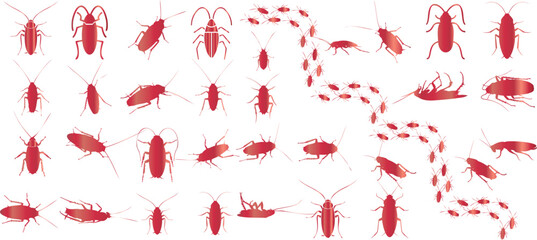 Cockroach vector silhouette - obrazy, fototapety, plakaty